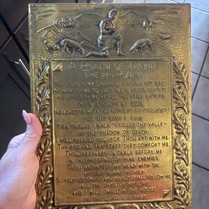 VINTAGE Brass “A Psalm of David – The 23rd Psalm” Wall Plaque